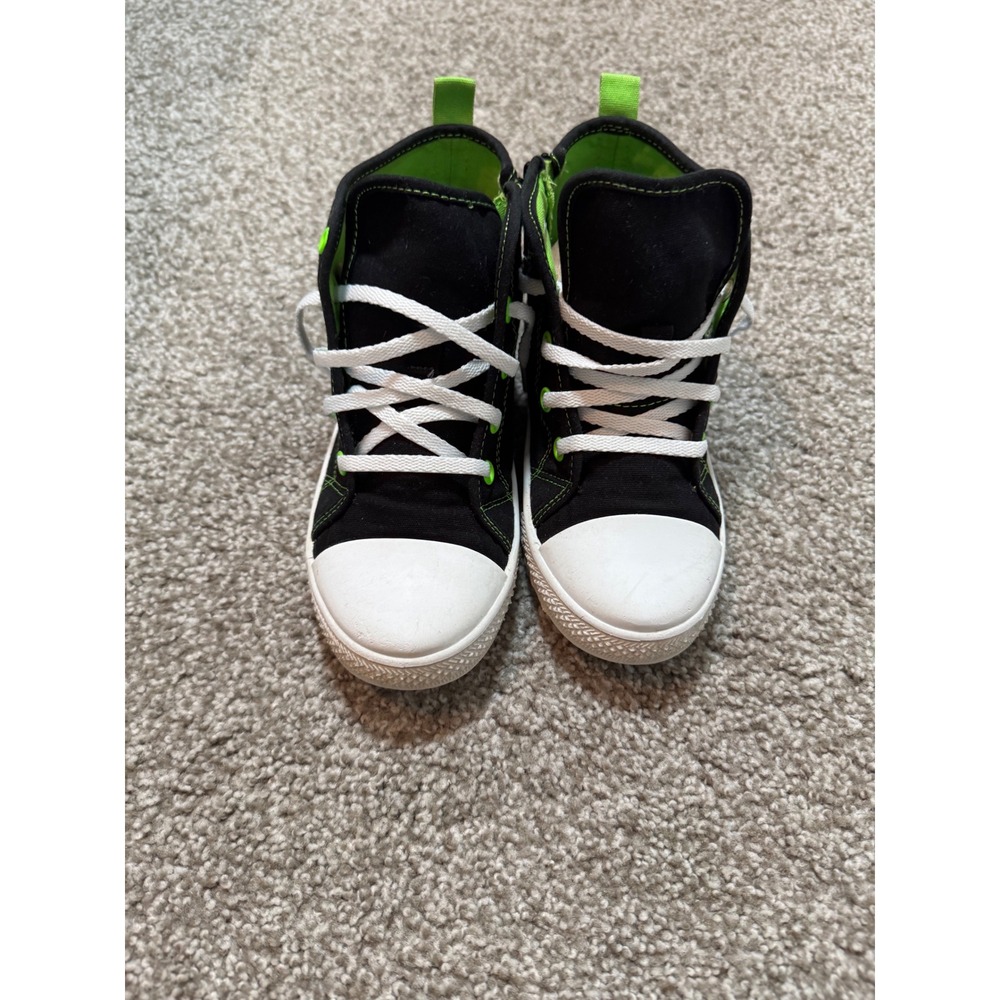 Minecraft Creeper Kids High Top Sneakers Black Green Youth Size 1